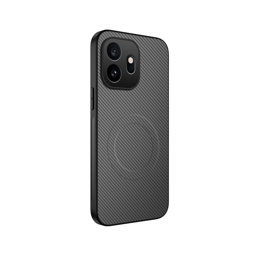(Grey) Phone Cover For Oneplus 15T 5G Tq Series Magnetic Case Carbon Fiber Texture Pc Tpu Phone Cover Grey 6914298989098