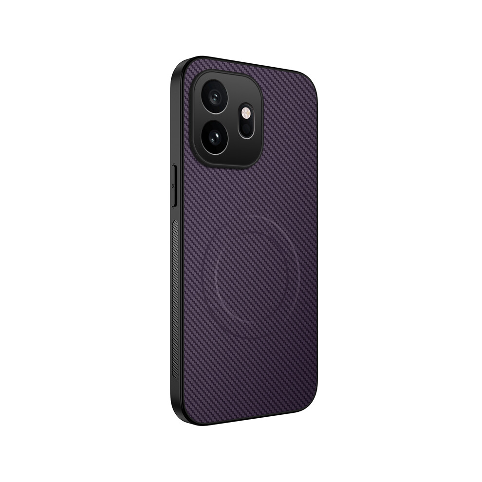 (Purple) Phone Cover For Oneplus 15T 5G Tq Series Magnetic Case Carbon Fiber Texture Pc Tpu Phone Cover Purple 6914291601379