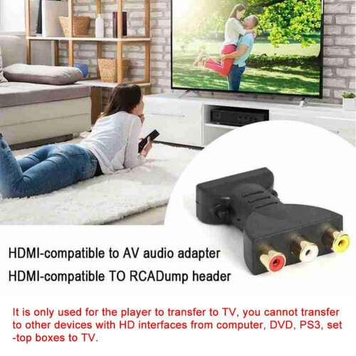 HDMI til 3RCA AV-kabel med forgyldte stik 2