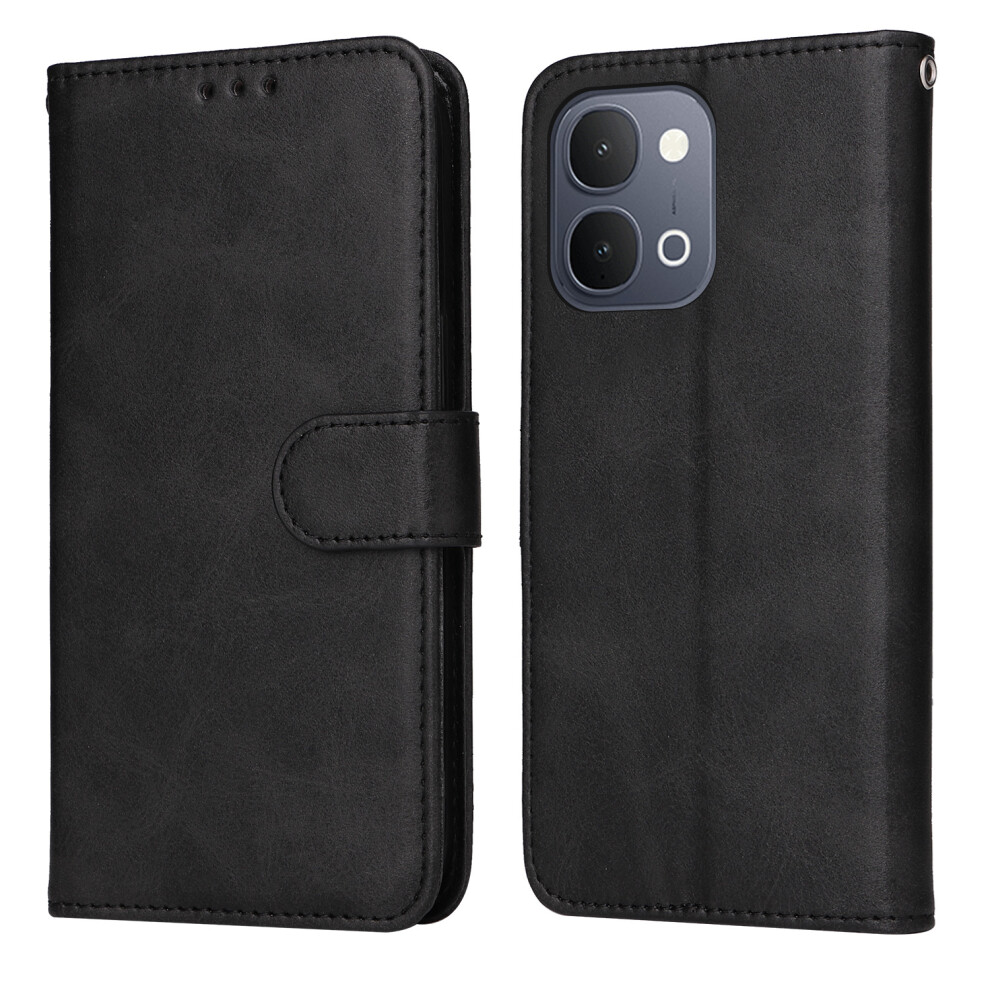 (Black) Phone Cover For Vivo Y500i 5G / Vivo Y31d 4G Case Wallet Pu Leather Folio Flip Phone Cover Black 6914296656145