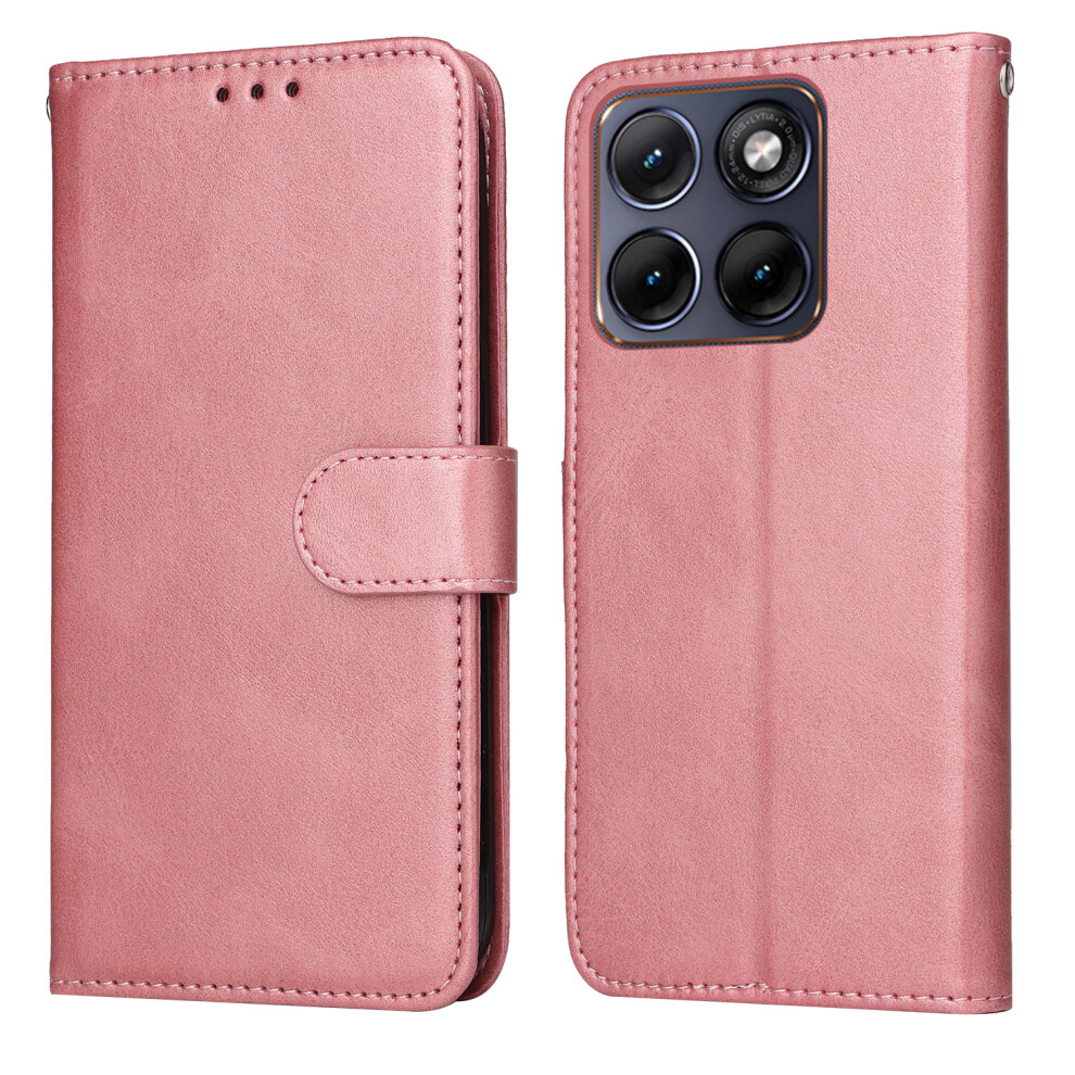 (Pink) Phone Cover For Motorola Edge 70 Fusion+ 5G / Edge 70 Fusion 5G Case Wallet Pu Leather Folio Flip Ph Pink 6914296160048