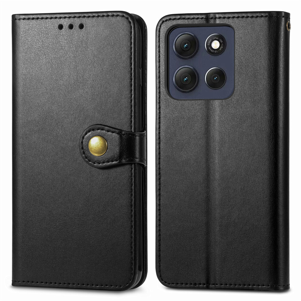 (Black) Phone Cover For Motorola Moto G17 Power 4G / G17 4G / G15 4G / G15 Power 4G Case Leather Phone Case Black 6914293520265