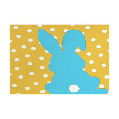 Sets de table de Pâques avec motif lapin et fleurs (6 pièces) 2