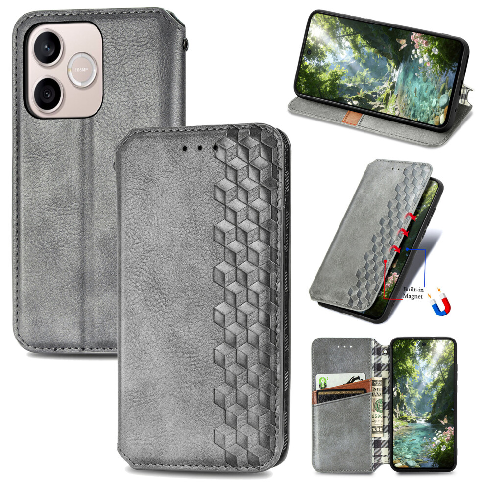 (Green) Phone Cover For Honor 600 Lite 5G Case Rhombus Imprint Pu Leather Wallet Phone Cover Green 6914292560170