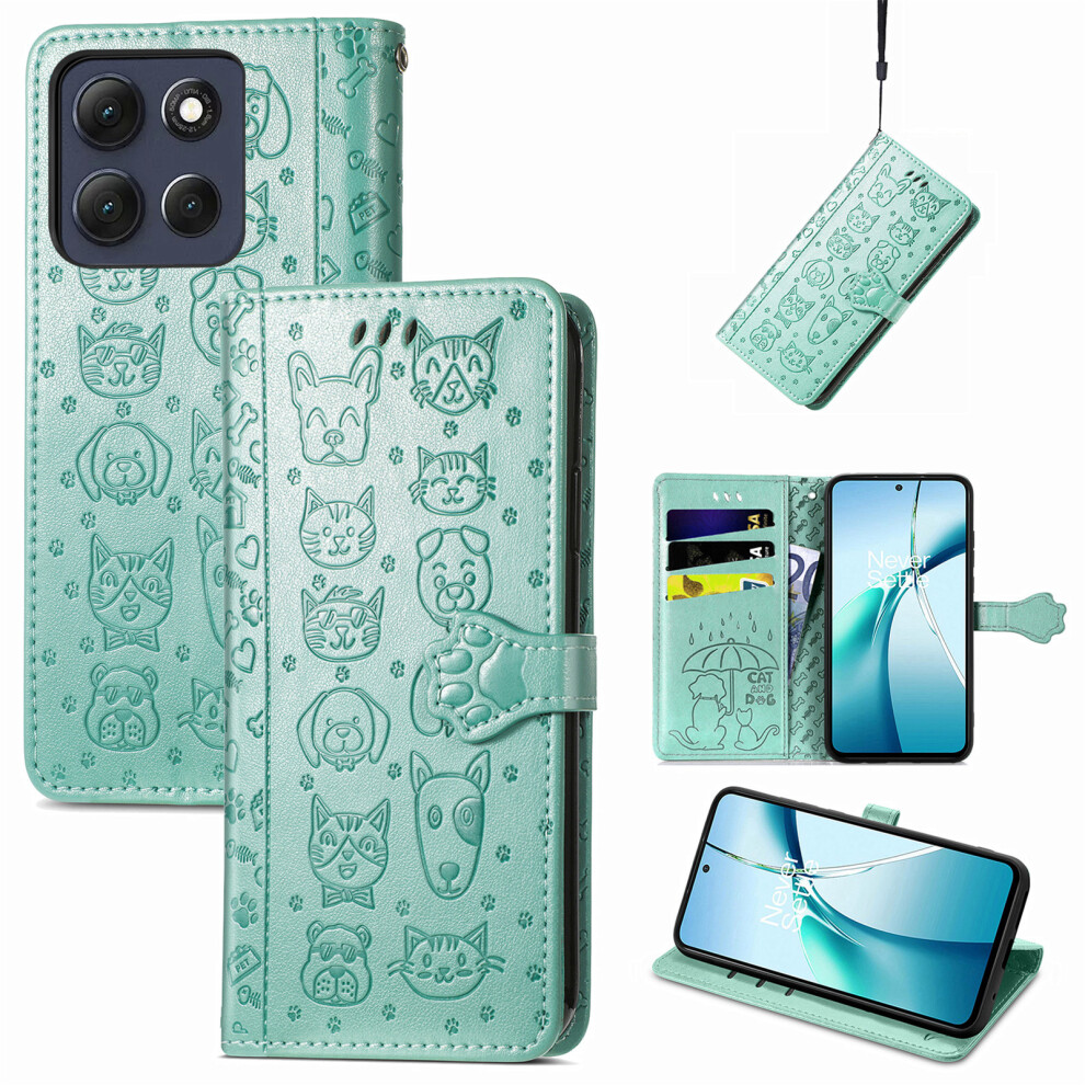 (Green) Phone Cover For Motorola Moto G17 Power 4G / G17 4G / G15 4G / G15 Power 4G Leather Wallet Case Flip Green 6914297063553