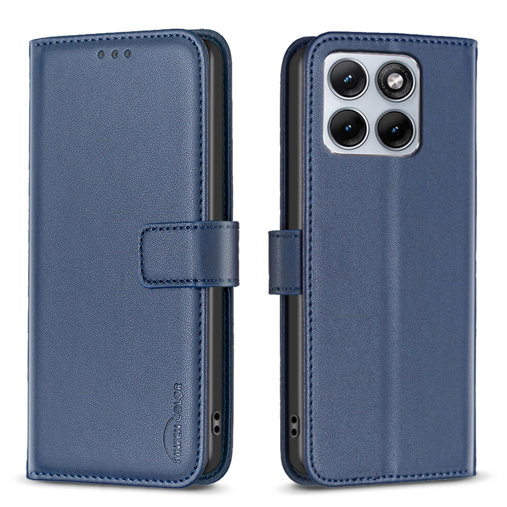 (Blue) Phone Cover For Motorola Edge 70 Fusion+ 5G / Edge 70 Fusion 5G Bf17 Phone Case Wallet Folio Flip Le Blue 6914293024848