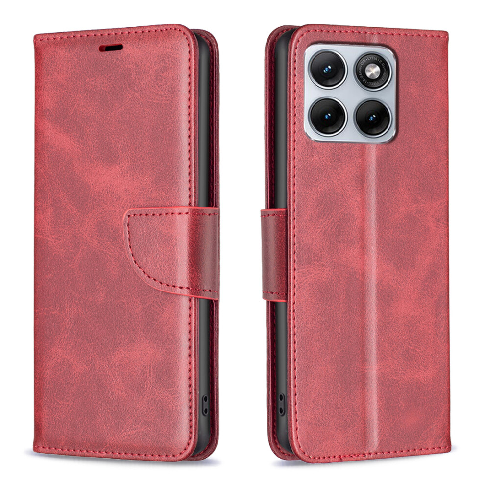 (Red) Phone Cover For Motorola Edge 70 Fusion+ 5G / Edge 70 Fusion 5G Case Shockproof Pu Leather Cover Wit Red 6914296411706