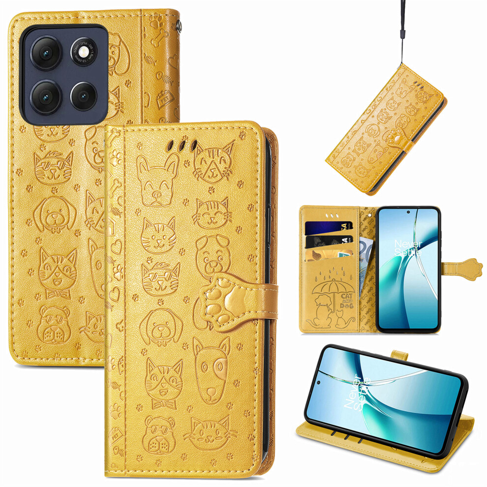 (Yellow) Phone Cover For Motorola Edge 70 Fusion+ 5G / Edge 70 Fusion 5G Leather Wallet Case Flip Phone Cover Yellow 6914297459073