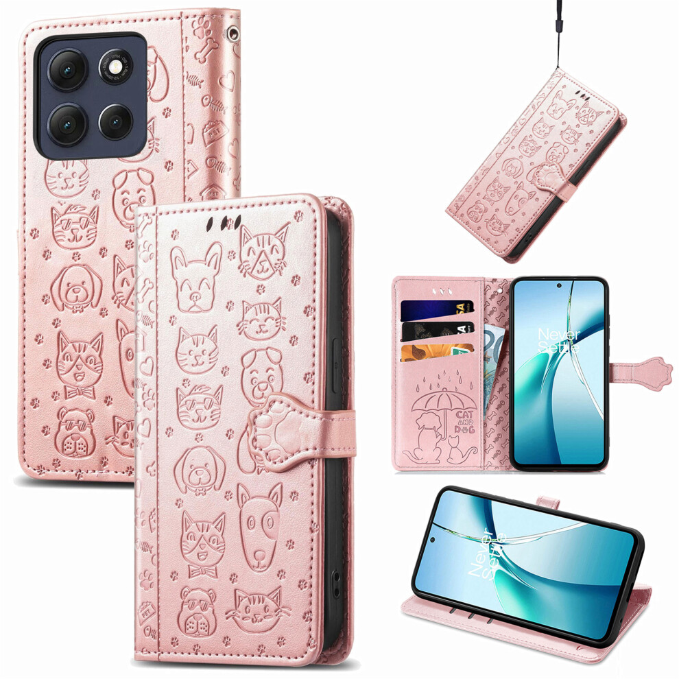 (Pink) Phone Cover For Motorola Edge 70 Fusion+ 5G / Edge 70 Fusion 5G Leather Wallet Case Flip Phone Cover Pink 6914293178343