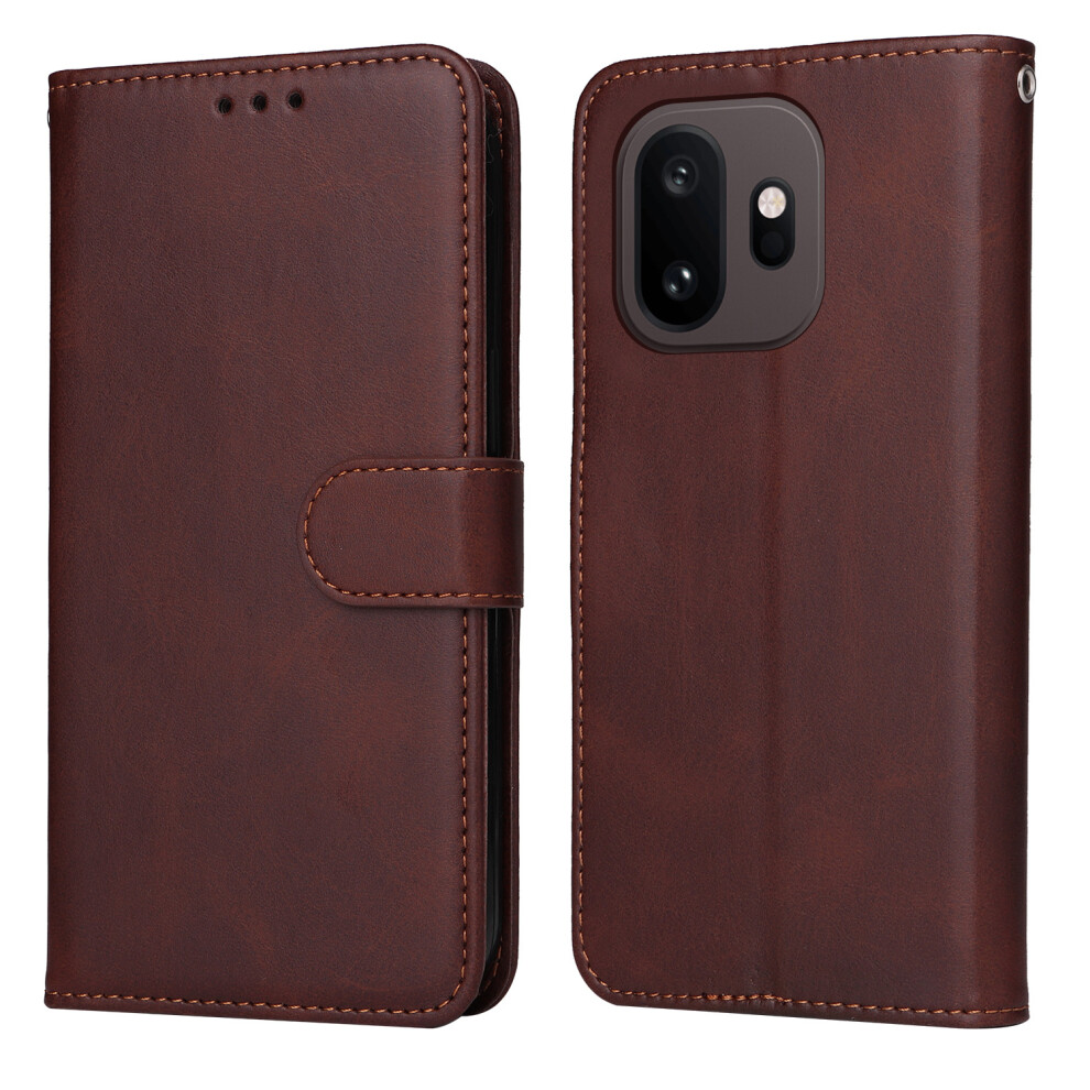 (Brown) Phone Cover For Oneplus 15T 5G Case Wallet Pu Leather Folio Flip Phone Cover Brown 6914295621342