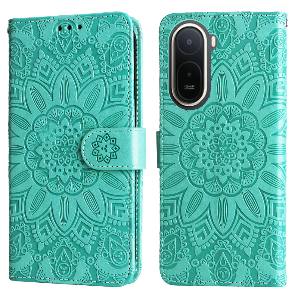 (Green) Phone Cover For Xiaomi Redmi A7 Pro 4G (171.56Mm) Case Sunflower Imprint Leather Wallet Phone Cover Green 6914295288897