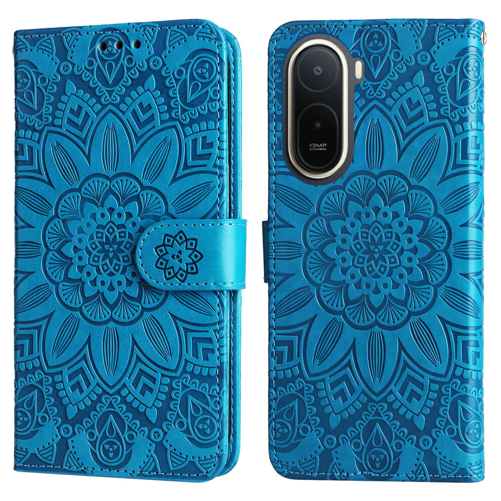(Blue) Phone Cover For Xiaomi Redmi A7 Pro 4G (171.56Mm) Case Sunflower Imprint Leather Wallet Phone Cover Blue 6914296864212