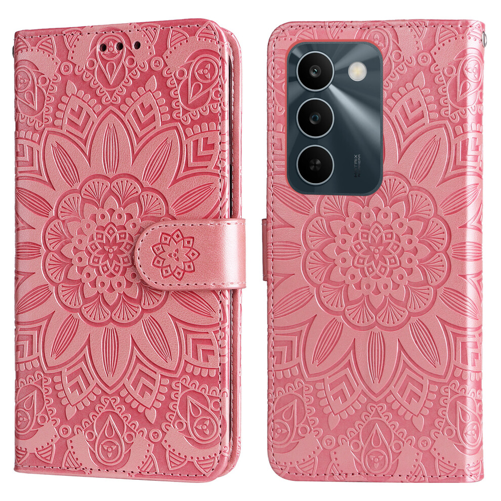 (Pink) Phone Cover For Realme C83 5G Case Sunflower Imprint Leather Wallet Phone Cover Pink 6914298970478