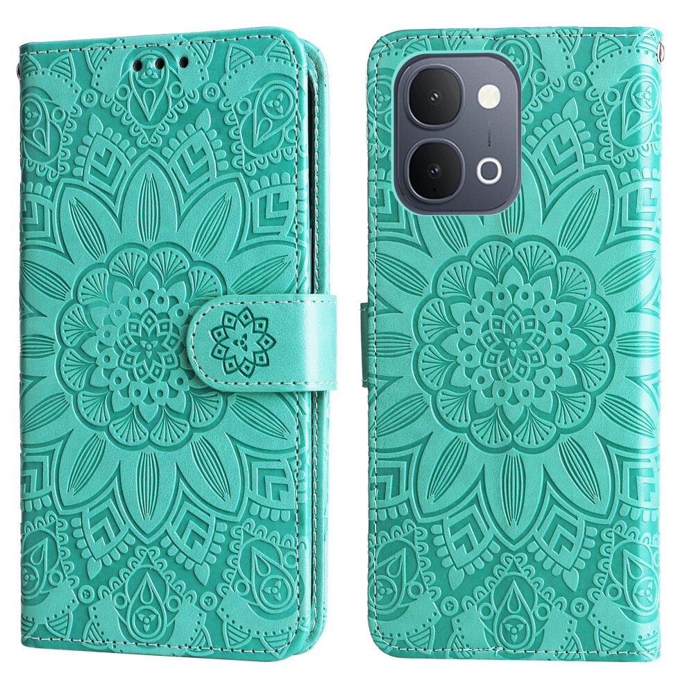 (Green) Phone Cover For Vivo Y500i 5G / Vivo Y31d 4G Case Sunflower Imprint Leather Wallet Phone Cover Green 6914293811196