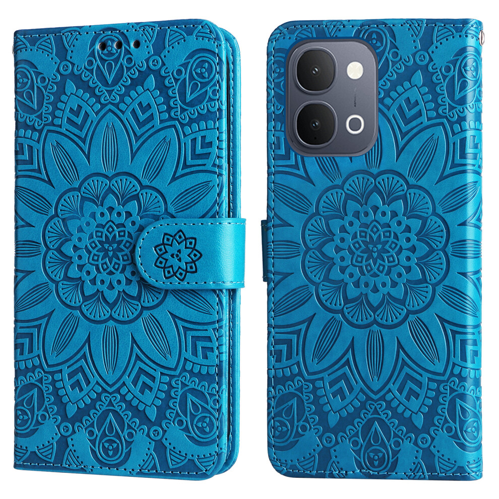 (Blue) Phone Cover For Vivo Y500i 5G / Vivo Y31d 4G Case Sunflower Imprint Leather Wallet Phone Cover Blue 6914294819603