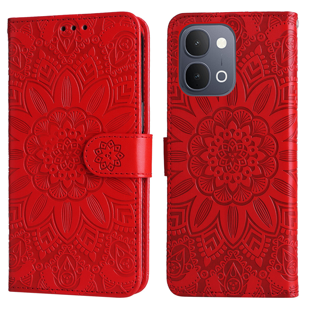 (Red) Phone Cover For Vivo Y500i 5G / Vivo Y31d 4G Case Sunflower Imprint Leather Wallet Phone Cover Red 6914298661444
