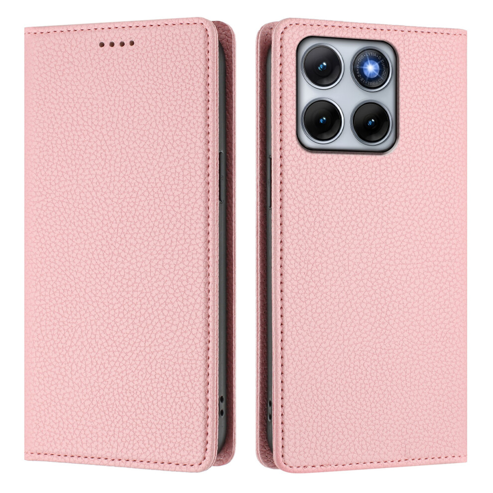 (Pink) Phone Cover For Motorola Edge 70 Fusion+ 5G / Edge 70 Fusion 5G Wallet Case Rfid Blocking Litchi Tex Pink 6914297325286