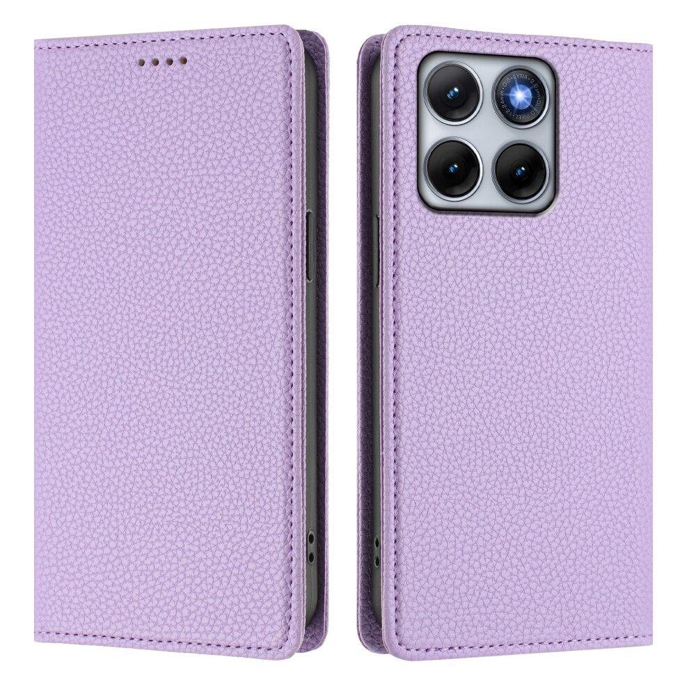 (Light ) Phone Cover For Motorola Edge 70 Fusion+ 5G / Edge 70 Fusion 5G Wallet Case Rfid Blocking Litchi Tex Purple 6914294476288