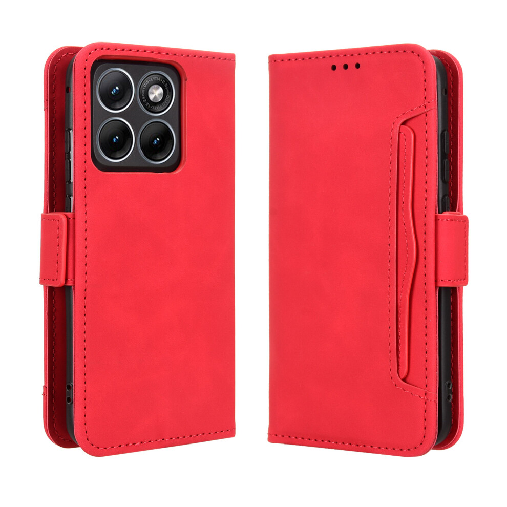 (Red) Phone Cover For Motorola Edge 70 Fusion+ 5G / Edge 70 Fusion 5G Leather Case Phone Wallet Cover With Red 6914292329654