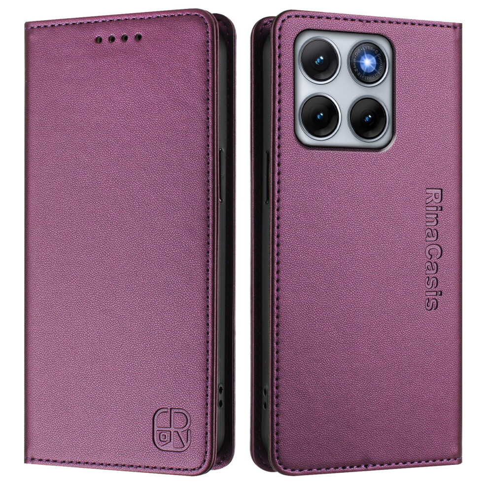 (Violet) Phone Cover For Motorola Edge 70 Fusion+ 5G / Edge 70 Fusion 5G Rinacasis Rc01 Leather Case Phone Co 6914293481306