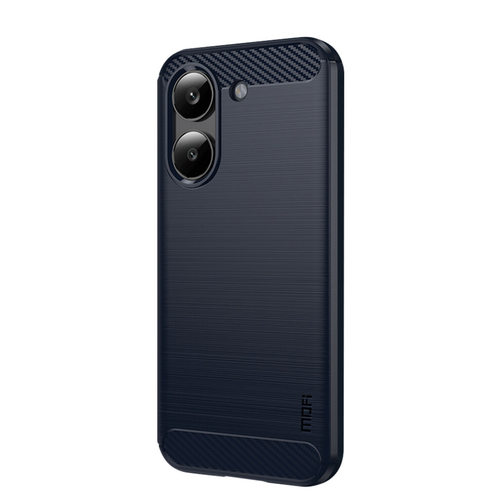 (Blue) Phone Cover For Xiaomi Redmi Turbo 5 5G Back Cover Brushed Texture Carbon Fiber Soft Tpu Case Blue 6914296041811