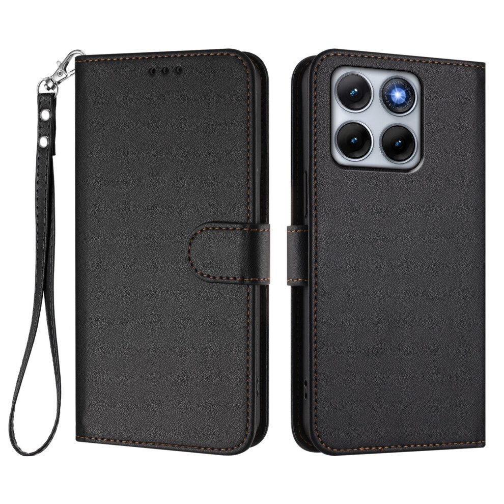 (Black) Phone Cover For Motorola Edge 70 Fusion+ 5G / Edge 70 Fusion 5G Leather Case Wallet Stand Phone Cove Black 6914298372630