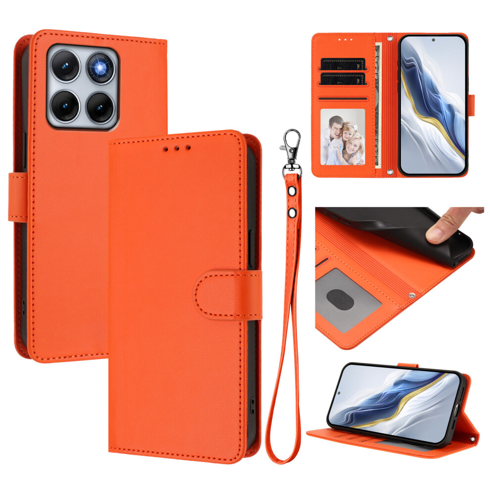 (Orange) Phone Cover For Motorola Edge 70 Fusion+ 5G / Edge 70 Fusion 5G Leather Case Wallet Stand Phone Cove Orange 6914290190911