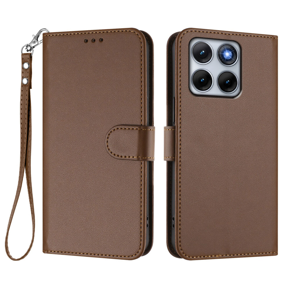 (Brown) Phone Cover For Motorola Edge 70 Fusion+ 5G / Edge 70 Fusion 5G Leather Case Wallet Stand Phone Cove Brown 6914297503523