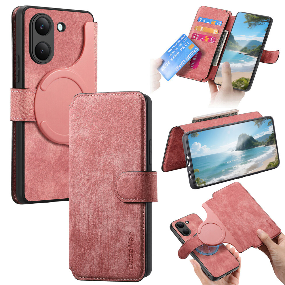 (Pink) Phone Cover For Xiaomi Redmi Turbo 5 5G / Xiaomi Poco X8 Pro 5G Case Mw-02 Detachable Magnetic Leath Pink 6914298633595