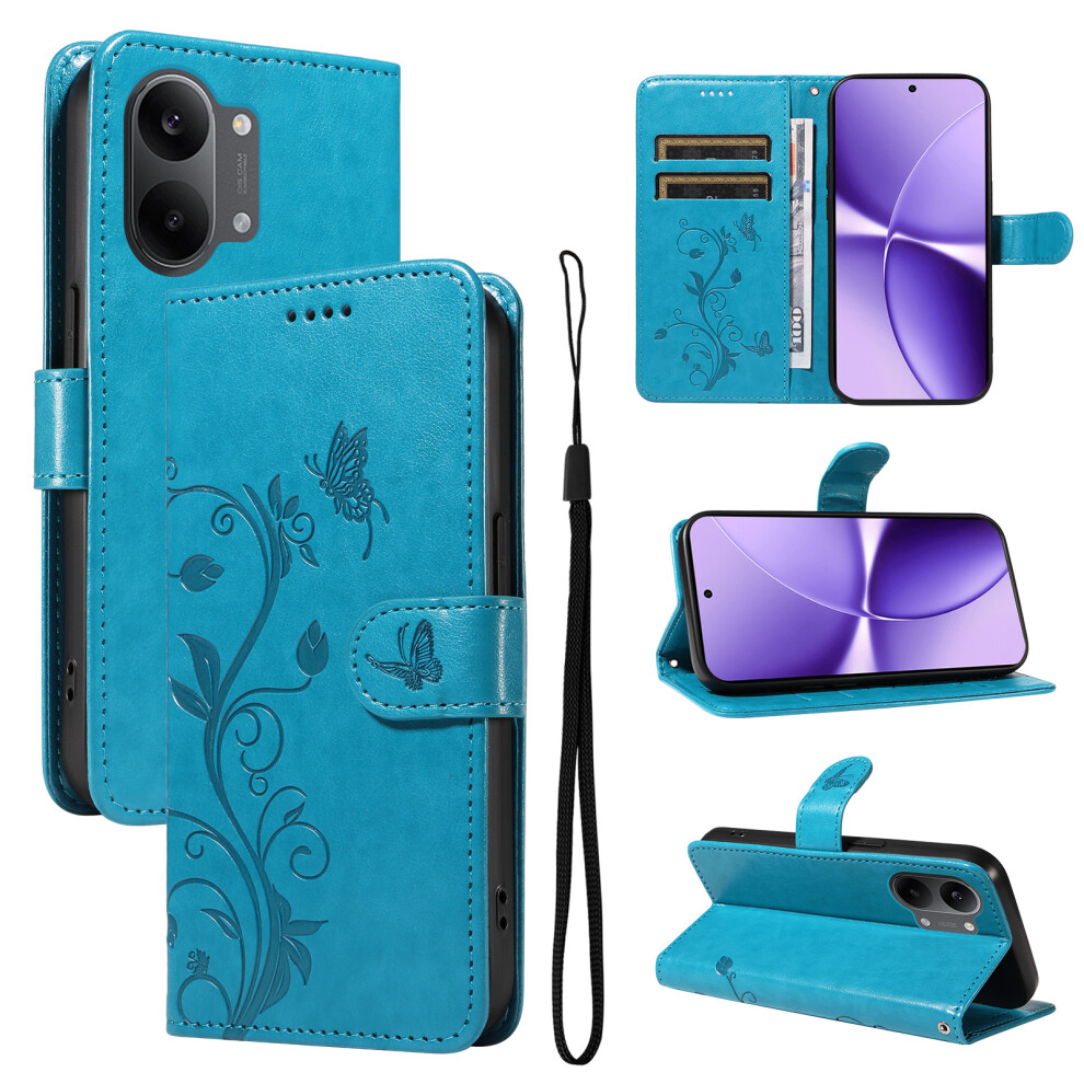 (Blue) Phone Cover For Xiaomi Poco X8 Pro Max 5G / Xiaomi Redmi Turbo 5 Max 5G Pu Leather Cases Flower Patt Blue 6914294455320