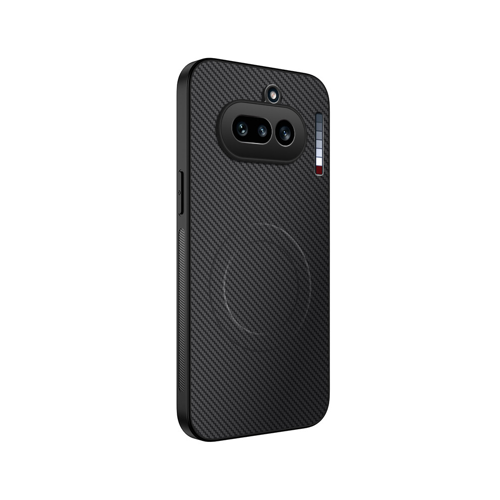 (Black) Phone Cover For Nothing Phone (4A) Tq Series Magnetic Case Carbon Fiber Texture Pc Tpu Phone Cover Black 6914298051993