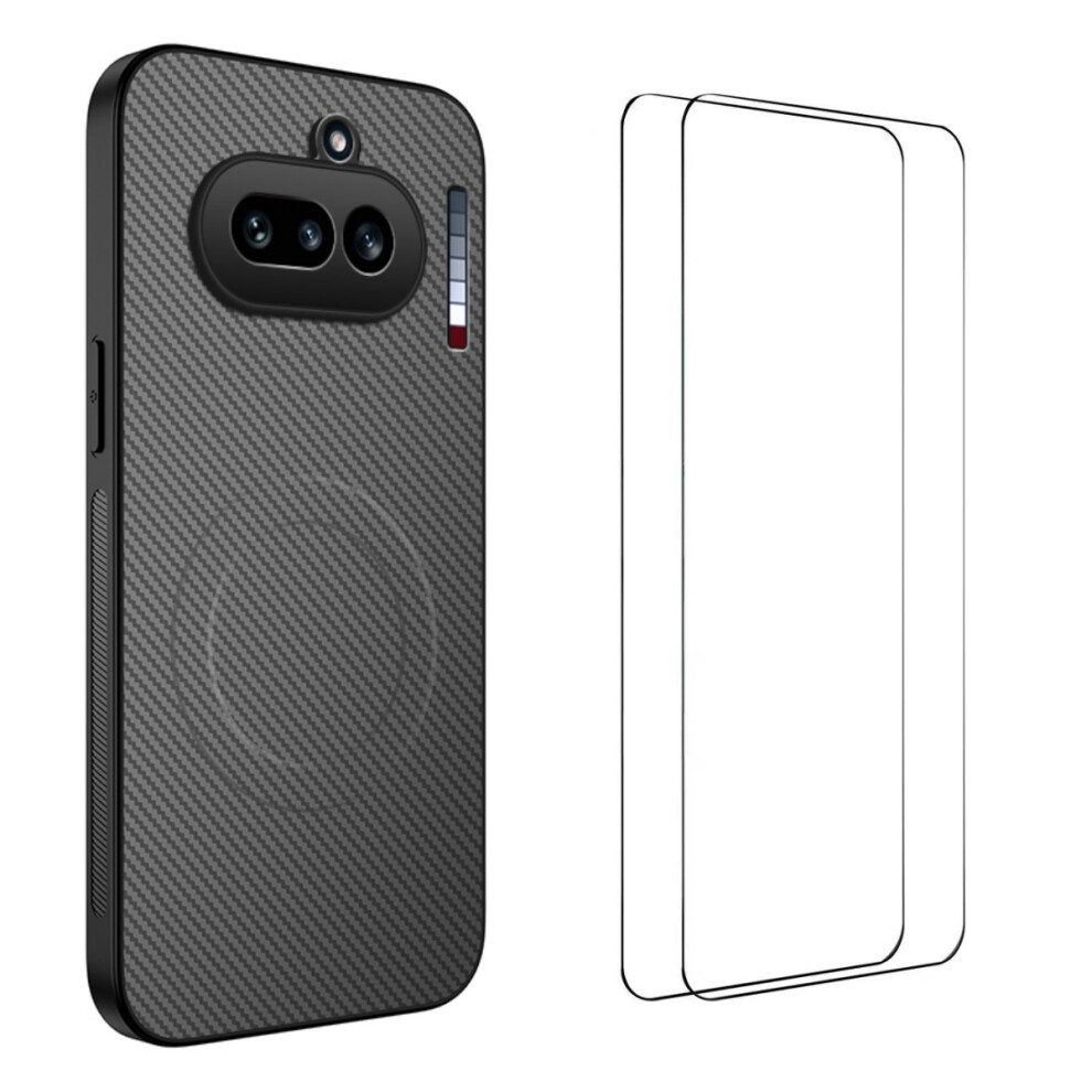 (Grey) Phone Cover For Nothing Phone (4A) Tq1 Series Magnetic Case Carbon Fiber Texture Pc Tpu Phone Cover Grey 6914297550107