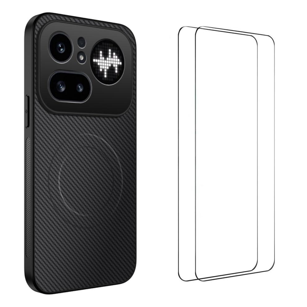 (Black) Phone Cover For Nothing Phone (4A) Pro Tq1 Series Magnetic Case Carbon Fiber Texture Pc Tpu Phone Co Black 6914299025740