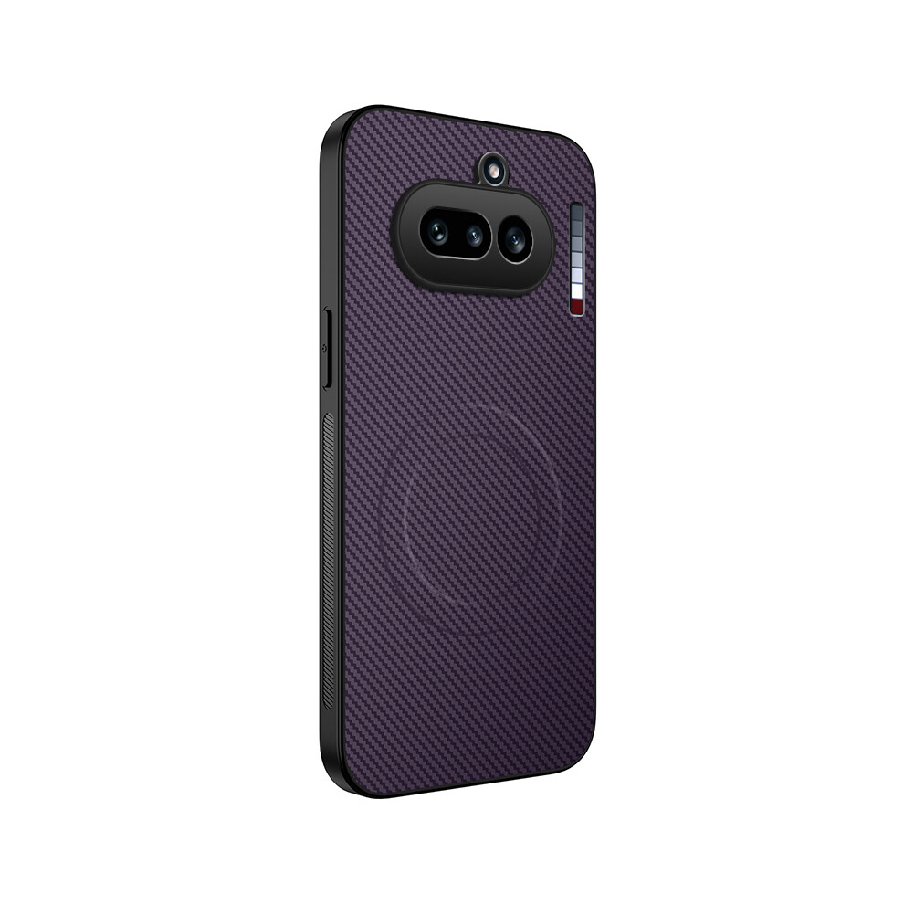 (Purple) Phone Cover For Nothing Phone (4A) Tq Series Magnetic Case Carbon Fiber Texture Pc Tpu Phone Cover Purple 6914293583192