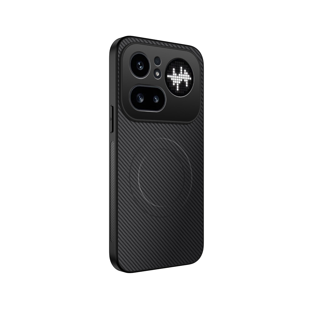 (Black) Phone Cover For Nothing Phone (4A) Pro Tq Series Magnetic Case Carbon Fiber Texture Pc Tpu Phone Cov Black 6914299388173