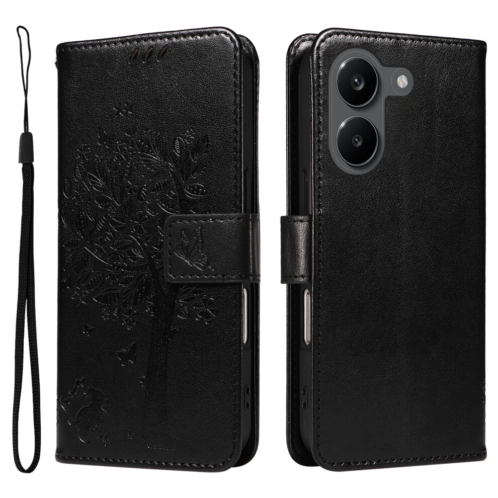 (Black) Phone Cover For Xiaomi Poco X8 Pro 5G / Xiaomi Redmi Turbo 5 5G Phone Case With Stand Cat Tree Patte Black 6914298434406