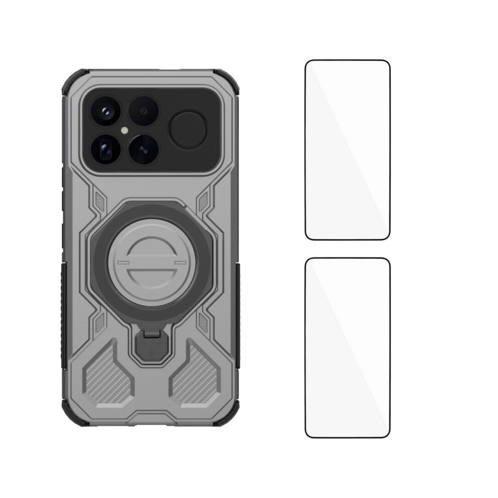 (Grey) Phone Cover For Xiaomi Poco F8 Ultra / Xiaomi Redmi K90 Pro Max 5G Case Kickstand With 2Pcs Screen F Grey 6914295847308