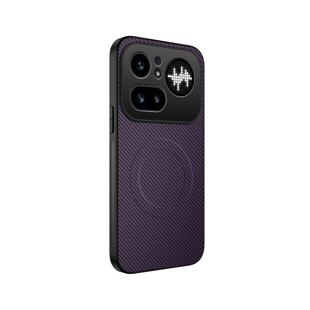 (Purple) Phone Cover For Nothing Phone (4A) Pro Tq Series Magnetic Case Carbon Fiber Texture Pc Tpu Phone Cov Purple 6914290207510