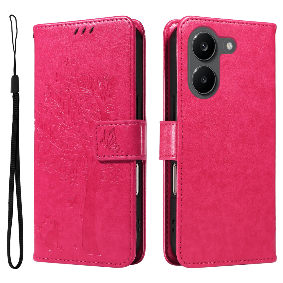 (Rose) Phone Cover For Xiaomi Poco X8 Pro 5G / Xiaomi Redmi Turbo 5 5G Phone Case With Stand Cat Tree Patte 6914291516819