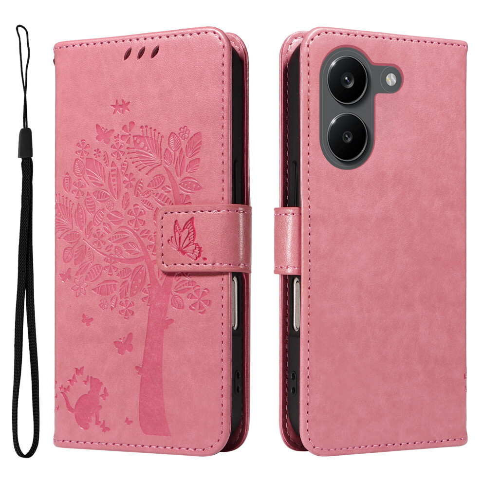 (Pink) Phone Cover For Xiaomi Poco X8 Pro 5G / Xiaomi Redmi Turbo 5 5G Phone Case With Stand Cat Tree Patte Pink 6914292247712