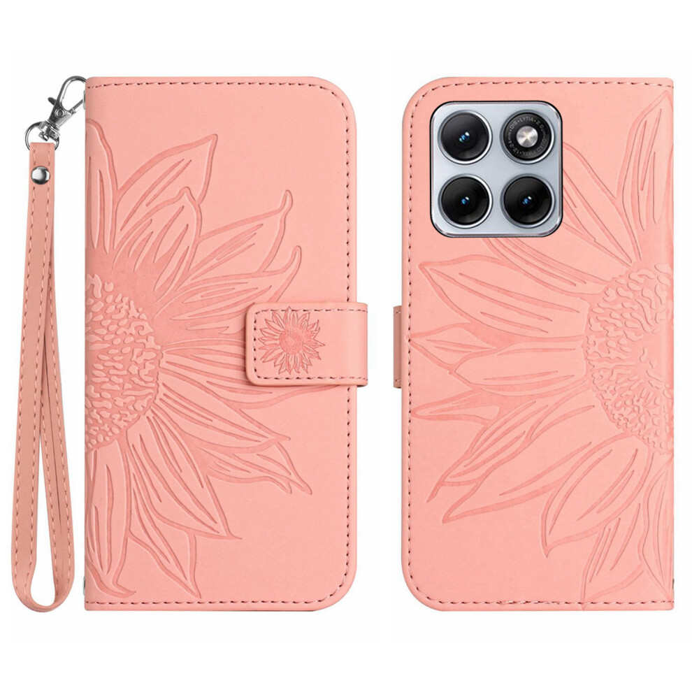 (Pink) Phone Cover For Motorola Edge 70 Fusion+ 5G / Motorola Edge 70 Fusion 5G Case Sunflower Imprint Leat Pink 6914295846981