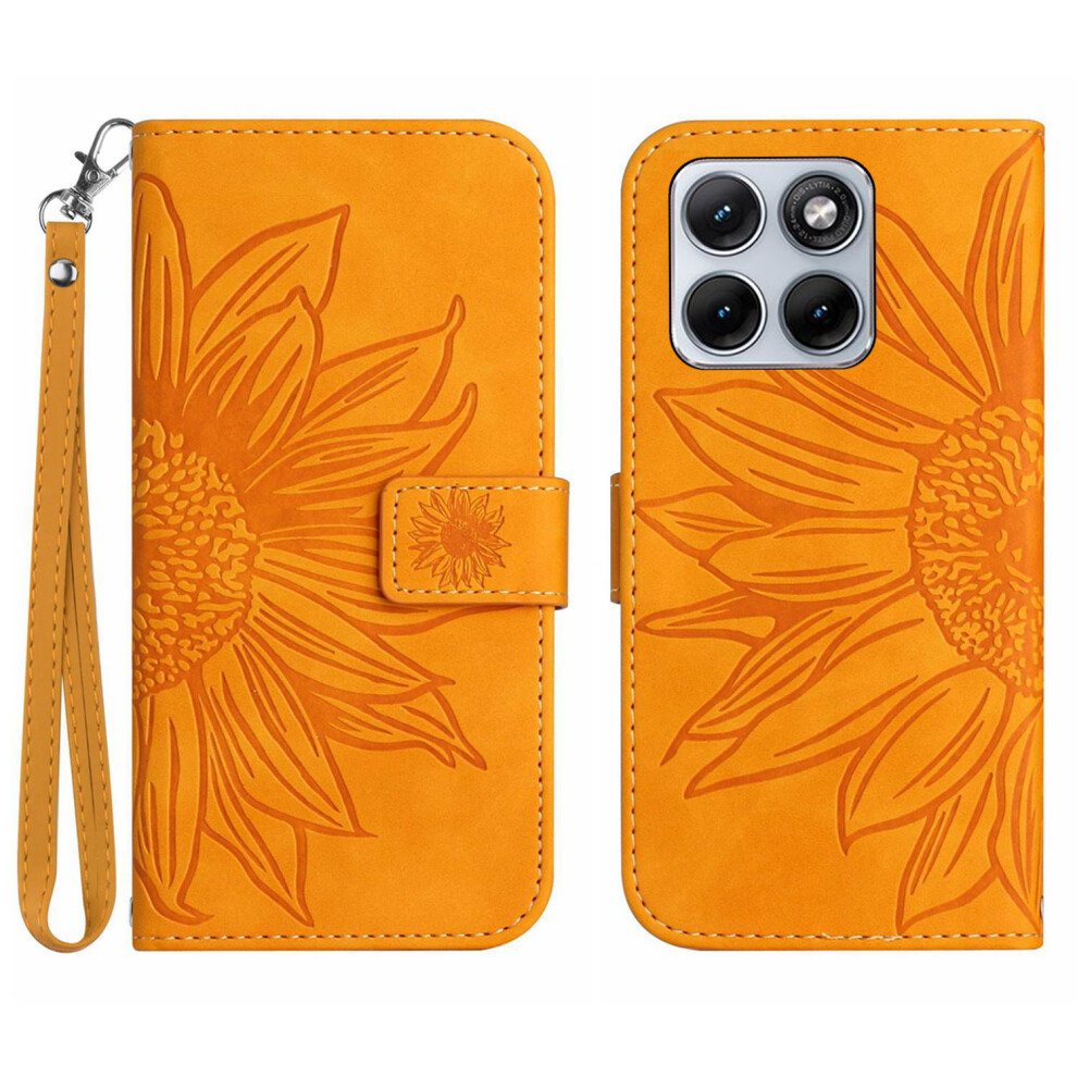 (Yellow) Phone Cover For Motorola Edge 70 Fusion+ 5G / Motorola Edge 70 Fusion 5G Case Sunflower Imprint Leat Yellow 6914296796896