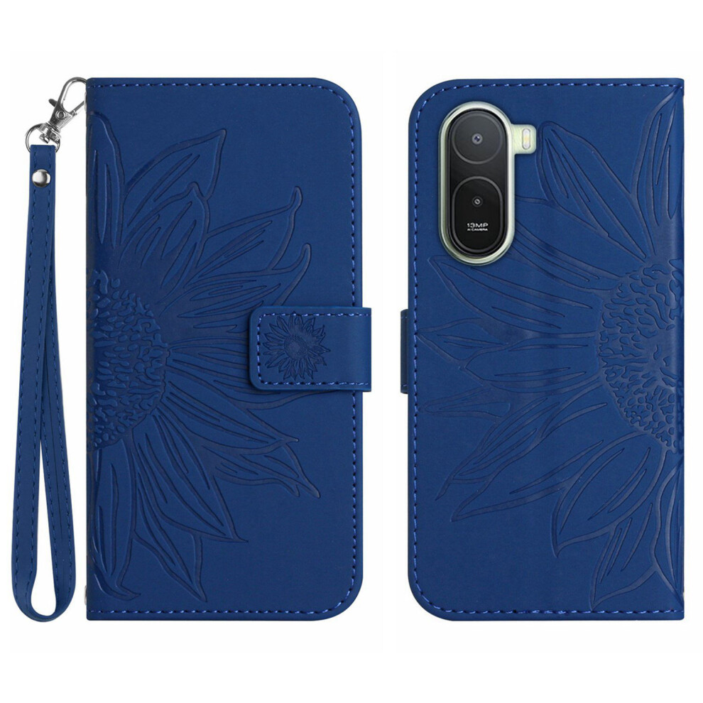 (Sapphire) Phone Cover For Xiaomi Redmi A7 Pro 4G (171.56Mm) Case Sunflower Imprint Leather Wallet Phone Cover Blue 6914296738056