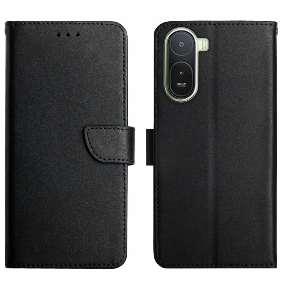(Black) Phone Cover For Xiaomi Redmi A7 Pro 4G (171.56Mm) Case Genuine Cow Leather Phone Cover Nappa Texture Black 6914293635907