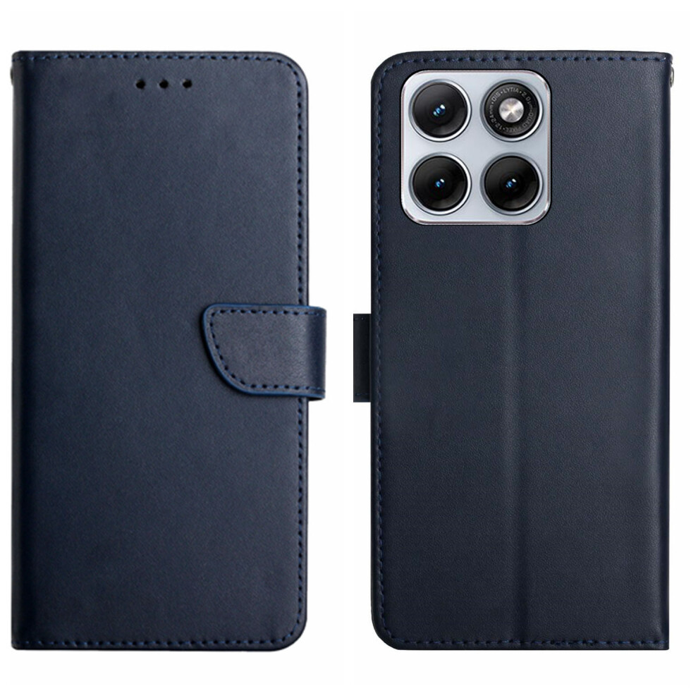 (Blue) Phone Cover For Motorola Edge 70 Fusion+ 5G / Motorola Edge 70 Fusion 5G Case Genuine Cow Leather Ph Blue 6914296244342