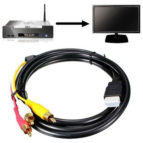 LZYWOD5Ft HDMI Αρσενικό σε 3RCA Μετατροπέας Βίντεο Ήχου Συνιστωσών AV Καλώδια HD V4Y9 2