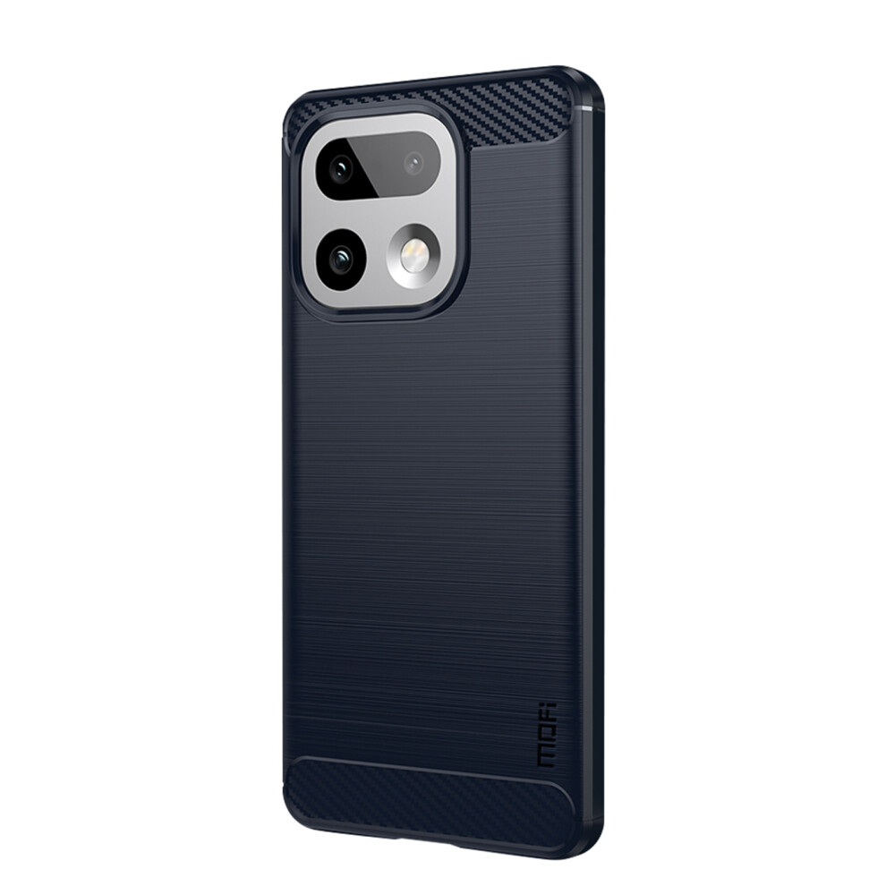 (Blue) Phone Cover For Realme 16 Pro+ 5G Back Cover Brushed Texture Carbon Fiber Soft Tpu Case Blue 6914291163358