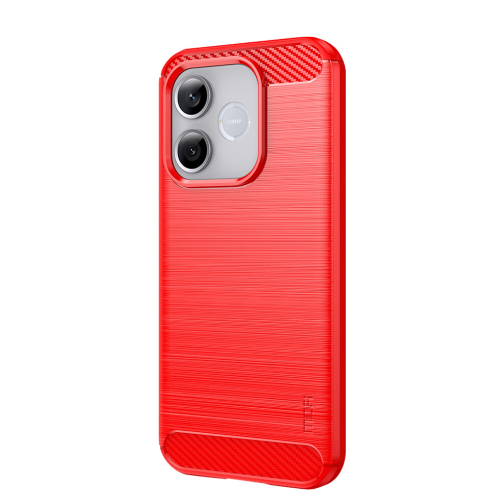 (Red) Phone Cover For Honor 600 Lite 5G Back Cover Brushed Texture Carbon Fiber Soft Tpu Case Red 6914297759470
