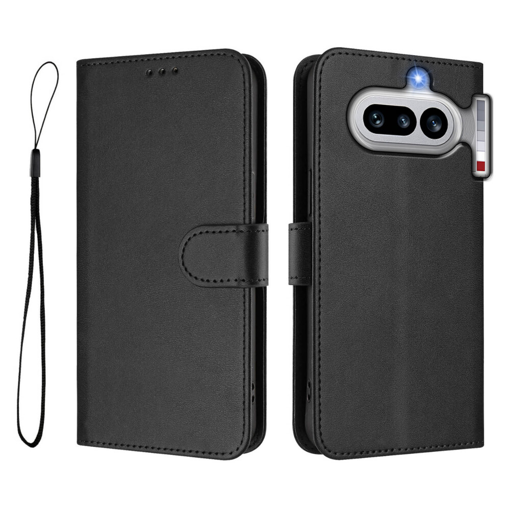 (Black) Phone Cover For Nothing Phone (4A) Wallet Case Rfid Blocking Calf Texture Leather Stand Phone Cover Black 6914293220080