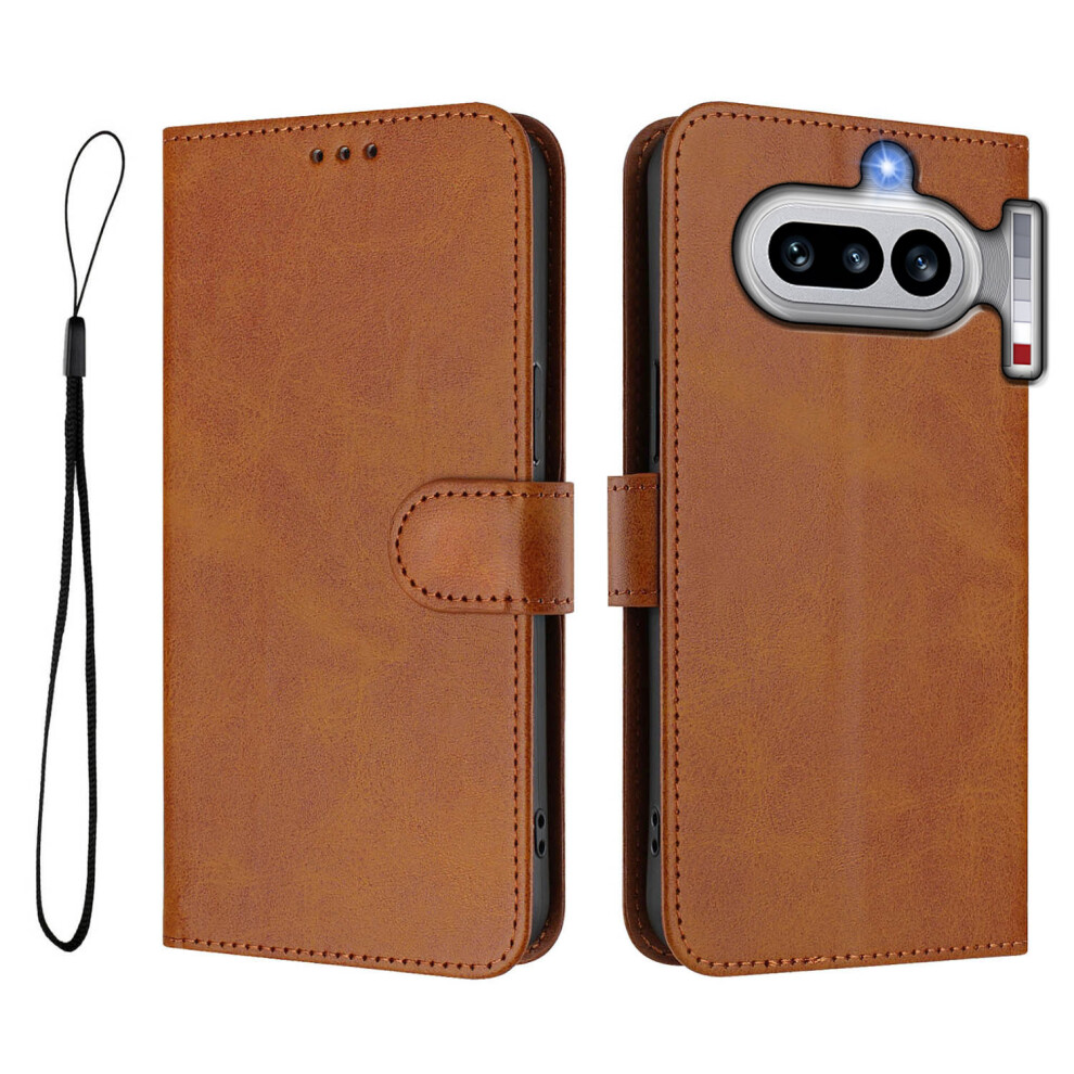 (Brown) Phone Cover For Nothing Phone (4A) Wallet Case Rfid Blocking Calf Texture Leather Stand Phone Cover Brown 6914294230538